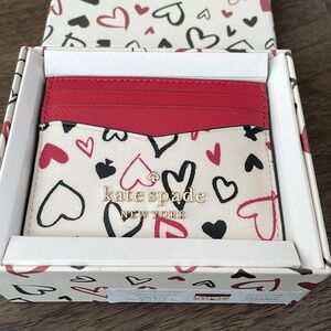 Kate Spade Hearts Card Holder New in gift box